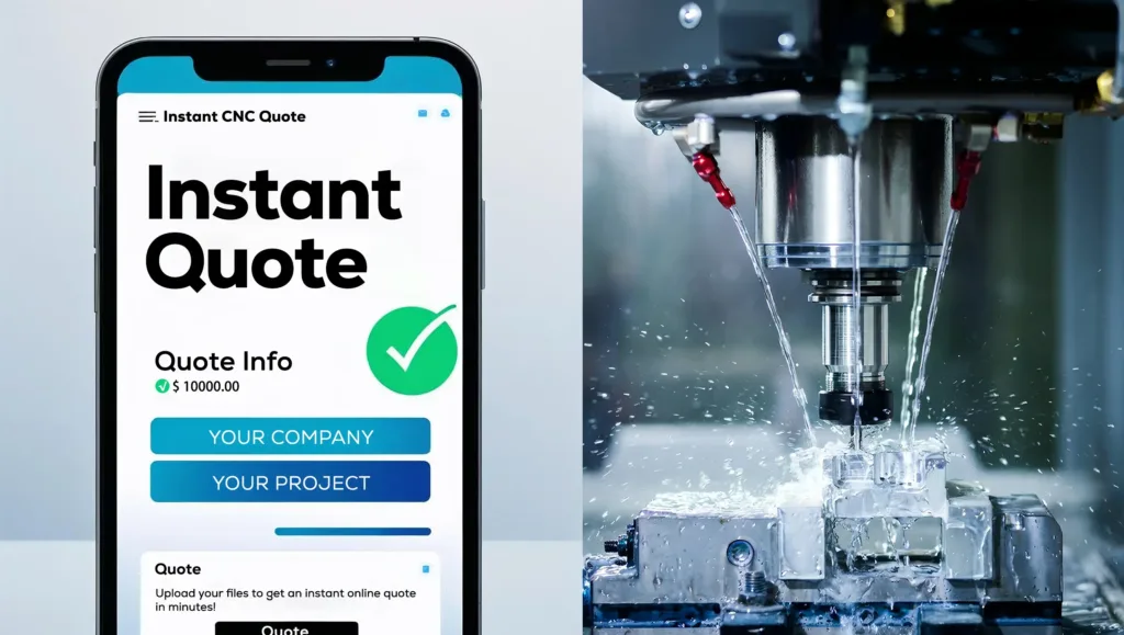Instant online quote interface and real CNC milling process