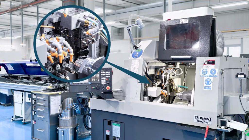 Tsugami CNC turning center on the production floor