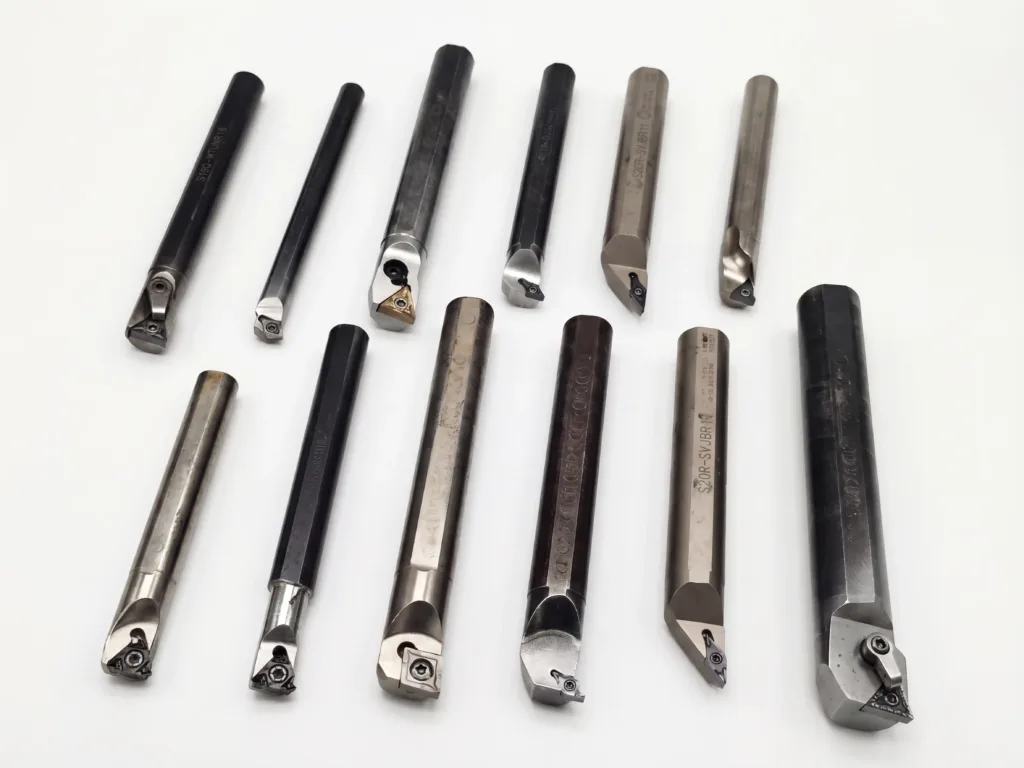CNC turning cutters arranged for precision machining operations