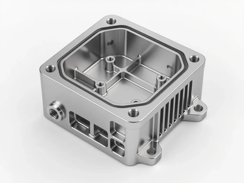 Complex CNC milling aluminum enclosure with multiple features.
