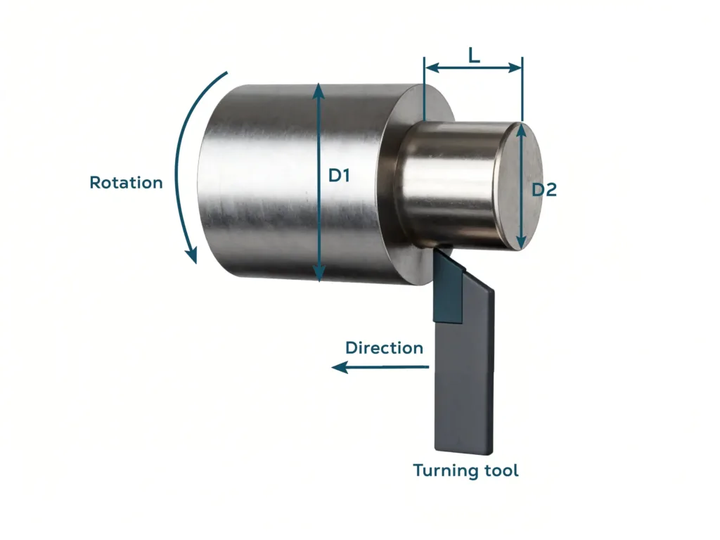 form turning on a metal part creating a shaped profile in CNC machining