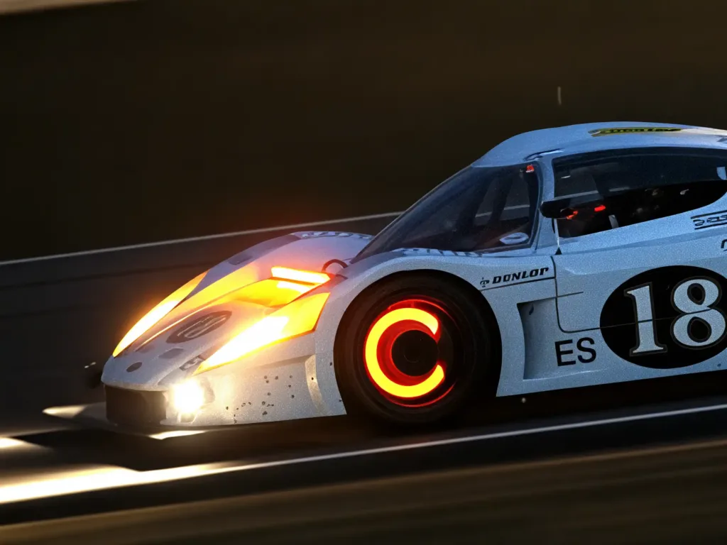 Motorsports brake rotor glowing red hot under race conditions.
