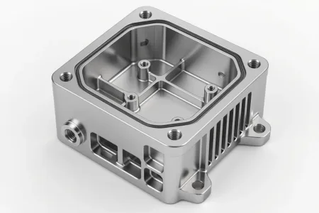 Complex CNC milling aluminum enclosure with multiple features.