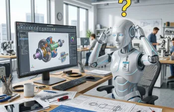 AI assistant reviewing a CAD model and engineering drawings, highlighting AI’s role and limitations in custom engineering for custom manufacturing.