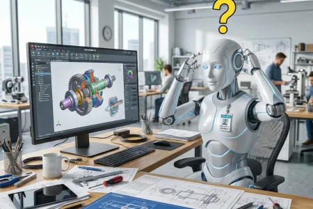 AI assistant reviewing a CAD model and engineering drawings, highlighting AI’s role and limitations in custom engineering for custom manufacturing.